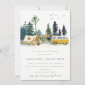 キャンピングパインフォレストイエローヴァンカップルシャワー 招待状 (正面)