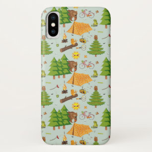 キャンピングパターン iPhone X ケース