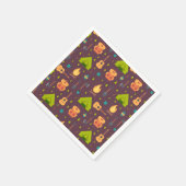 キャンピングパター素朴ンのテントとギター スタンダードカクテルナプキン (角)