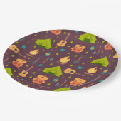 キャンピングパター素朴ンのテントとギター ペーパープレート (アングル)