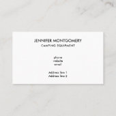 キャンピングパター素朴ンのテントとギター 名刺 (裏面)