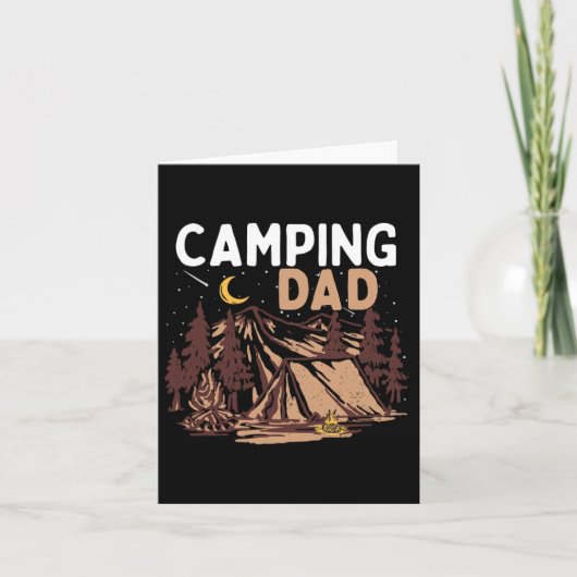 キャンピングパパ キャンパー ハッピー ファーザーズデー キャンプファイヤー メンズ カード (正面)