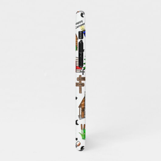 キャンピングパーソナライズされたをテーマにしたハッピーキャンパー iPhoneケース (左側)