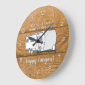 キャンピングパーソナライズされたジェネリックトラベルトレーラー ラージ壁時計 (傾斜)