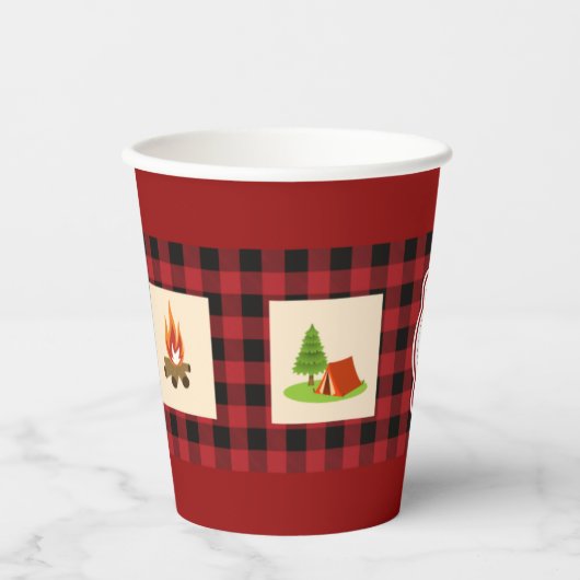 キャンピングパーソナライズされたパーティー 紙コップ (正面)
