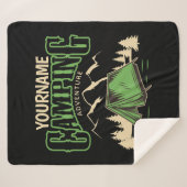 キャンピングパーソナライズされたファミリーキャンプトリップアドベンチャー シェルパブランケット (正面(横))