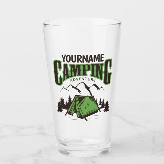 キャンピングパーソナライズされたファミリーキャンプトリップアドベンチャー タンブラーグラス (正面)