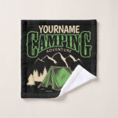キャンピングパーソナライズされたファミリーキャンプトリップアドベンチャー バスタオルセット (ウォッシュタオル)