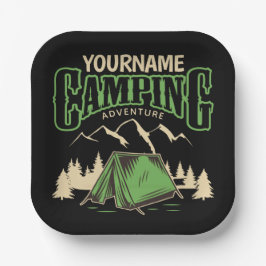 キャンピングパーソナライズされたファミリーキャンプトリップアドベンチャー ペーパープレート