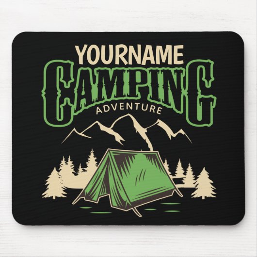 キャンピングパーソナライズされたファミリーキャンプトリップアドベンチャー マウスパッド (正面)