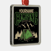 キャンピングパーソナライズされたファミリーキャンプトリップアドベンチャー メタルオーナメント (右)