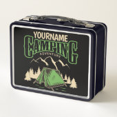 キャンピングパーソナライズされたファミリーキャンプトリップアドベンチャー メタルランチボックス (裏面)