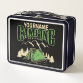 キャンピングパーソナライズされたファミリーキャンプトリップアドベンチャー メタルランチボックス (正面)