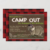 キャンピングパーティの招待状 招待状 (正面/裏面)