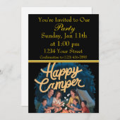 キャンピングパーティー 招待状 (正面/裏面)