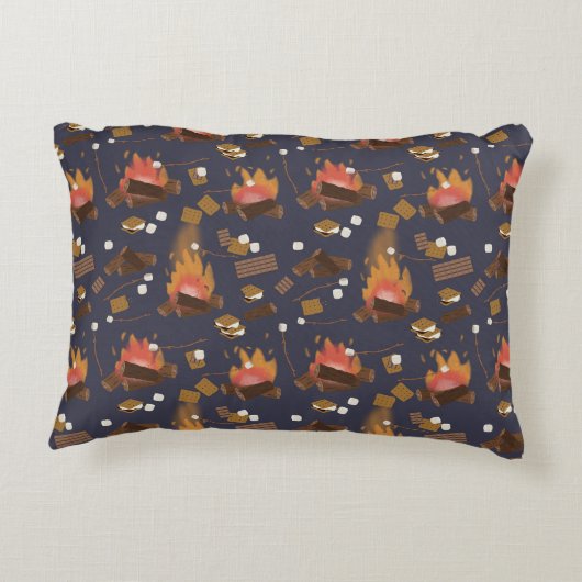 キャンピングファイアアウトドアアドベンチャー&マーシュマローズ アクセントクッション (裏面)