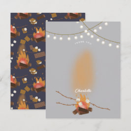 キャンピングファイアアウトドアアドベンチャー&マーシュマローズ サンキューカード