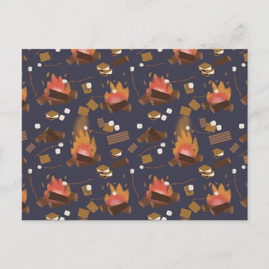 キャンピングファイアアウトドアアドベンチャー&マーシュマローズ シーズンポストカード (正面)