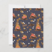 キャンピングファイアアウトドアアドベンチャー&マーシュマローズ ノートカード (裏面)