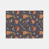 キャンピングファイアアウトドアアドベンチャー&マーシュマローズ フリースブランケット (正面(横))