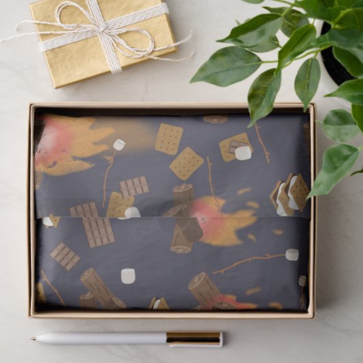 キャンピングファイアアウトドアアドベンチャー&マーシュマローズ 薄葉紙 (ギフト)