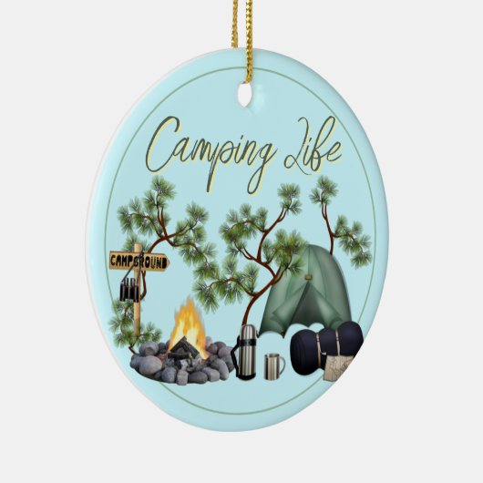 キャンピングファミリーライフオーナメントフォーザツリー セラミックオーナメント (右)