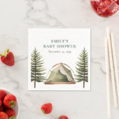 キャンピングフォレストの水の色ベビーシャワー スタンダードカクテルナプキン (インサイチュ)