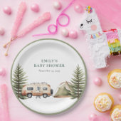キャンピングフォレストの水の色ベビーシャワー ペーパープレート (パーティー)
