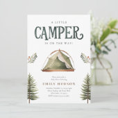 キャンピングフォレストの水の色ベビーシャワー 招待状 (スタンド正面)