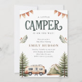 キャンピングフォレストの水の色ベビーシャワー 招待状 (正面)