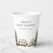 キャンピングフォレストの水の色ベビーシャワー 紙コップ (正面)