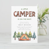 キャンピングフォレストウォーターカラーベビーシャワー招待状 招待状 (スタンド正面)