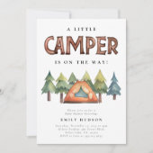 キャンピングフォレストウォーターカラーベビーシャワー招待状 招待状 (正面)