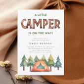 キャンピングフォレストウォーターカラーベビーシャワー招待状 招待状