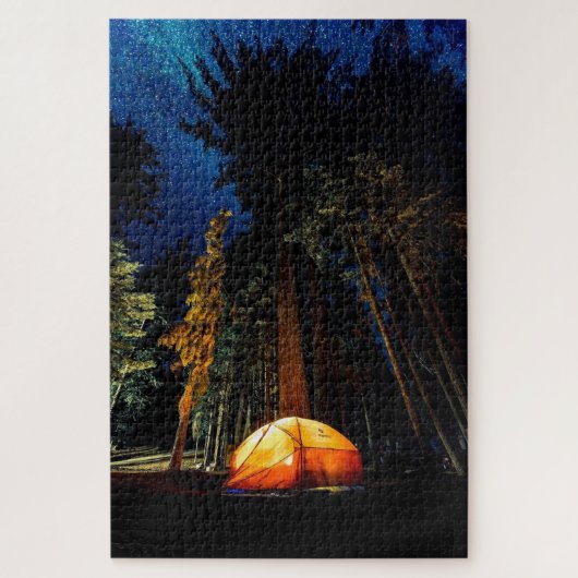 キャンピングフォレストテントートルパインズスターズナイトスカイ ジグソーパズル (縦)