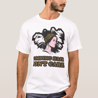 キャンピングヘア気にしない山ガール Tシャツ
