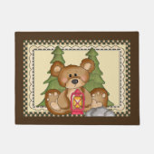 キャンピングベアおもしろいキャンペードーマット ドアマット (正面)