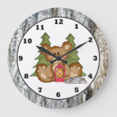 キャンピングベアキャンパークロック ラージ壁時計 (正面)