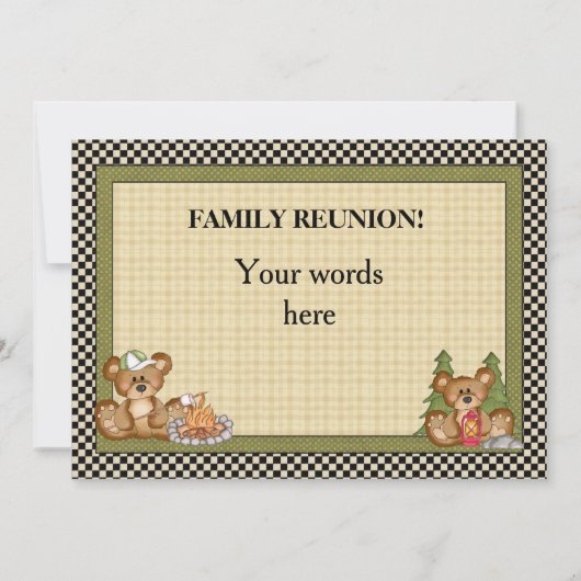 キャンピングベアファミリー懇親会招待状 招待状 (裏面)