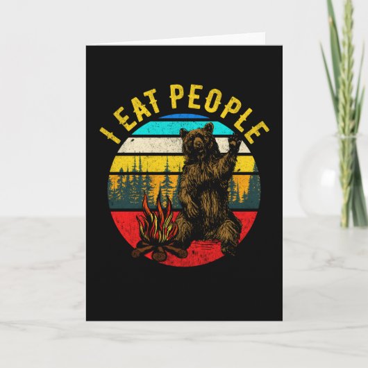 キャンピングベアーハイキングカおもしろいンパーギフト カード (正面)