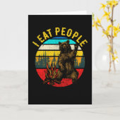 キャンピングベアーハイキングカおもしろいンパーギフト カード (黄色い花)