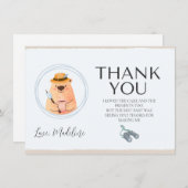 キャンピングベアーベビーシャワーサンキューカード 招待状 (正面/裏面)