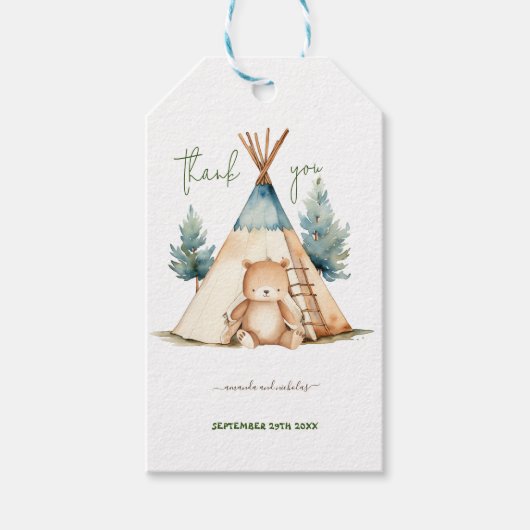 キャンピングベビーシャワーありがとう ギフトタグ (正面)