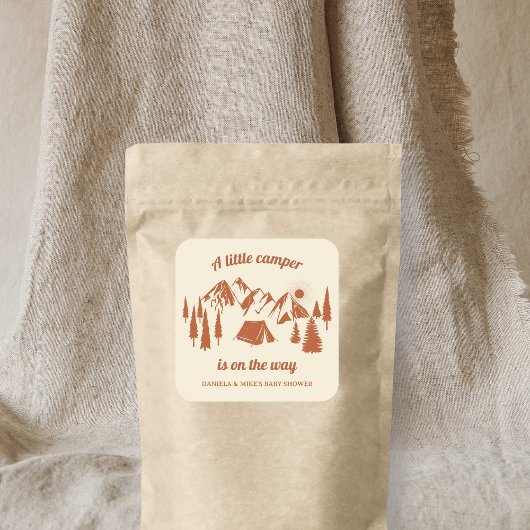 キャンピングベビーシャワーリトルキャンパーウッドランド スクエアシール