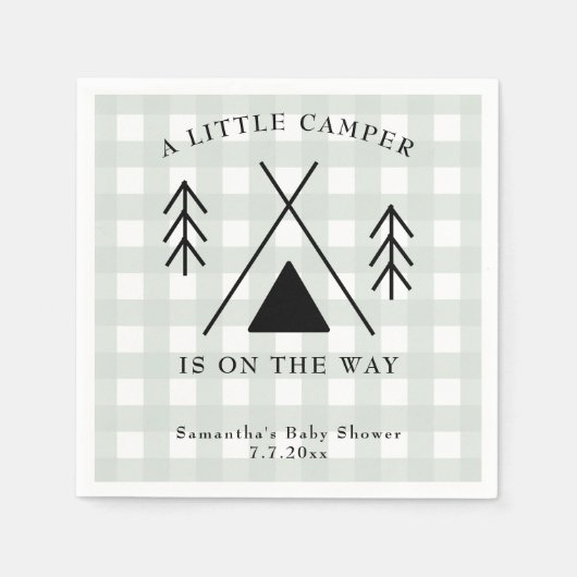 キャンピングベビーシャワー スタンダードカクテルナプキン (正面)