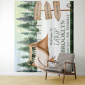 キャンピングボンファイアキャンプファイアズモーレスアウトドア誕生日 タペストリー (インサイチュ)