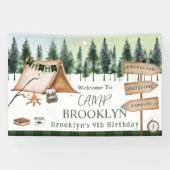 キャンピングボンファイアキャンプファイアズモーレスアウトドア誕生日 横断幕 (横)