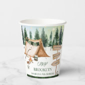 キャンピングボンファイアキャンプファイアズモーレス誕生日屋外 紙コップ (裏面)