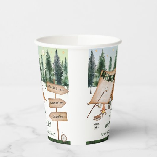 キャンピングボンファイアキャンプファイアズモーレス誕生日屋外 紙コップ (左)