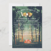 キャンピングボンファイアズモーレスバースデーパーティー 招待状 (正面)